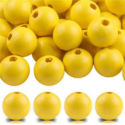 40 бр./лот 16 мм цветни плътни естествени занаятчийски мъниста, полирани кръгли дървени мъниста за дома, Северна Европа, консумативи за коледна украса