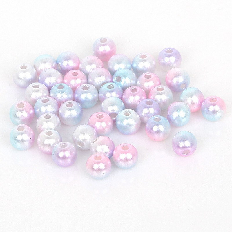 50-500 τμχ 4/6/8/10mm Πλαστικά ABS Απομίμηση Μαργαριταριών Χάντρες Στρογγυλές Χαλαρές Χάντρες για Διακόσμηση Λεύκωμα DIY Χειροποίητα είδη χειροτεχνίας