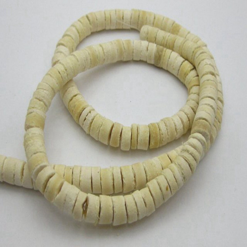 2 22 colių natūralaus kokoso stulpelio Heishi karoliukai 8 mm