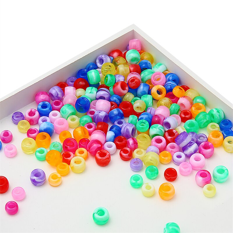 50-100 bucăți 6x9mm/8x11mm margele acrilice gaură mare pentru îmbrăcăminte pantofi rezistente la uzură opace articole de îmbrăcăminte pentru cusut