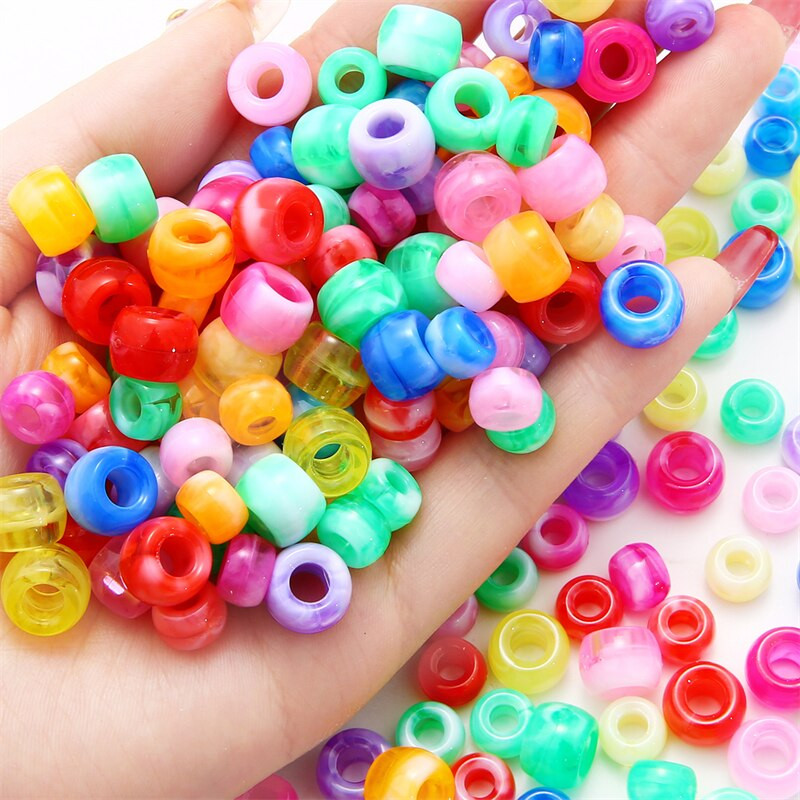 50-100 bucăți 6x9mm/8x11mm margele acrilice gaură mare pentru îmbrăcăminte pantofi rezistente la uzură opace articole de îmbrăcăminte pentru cusut