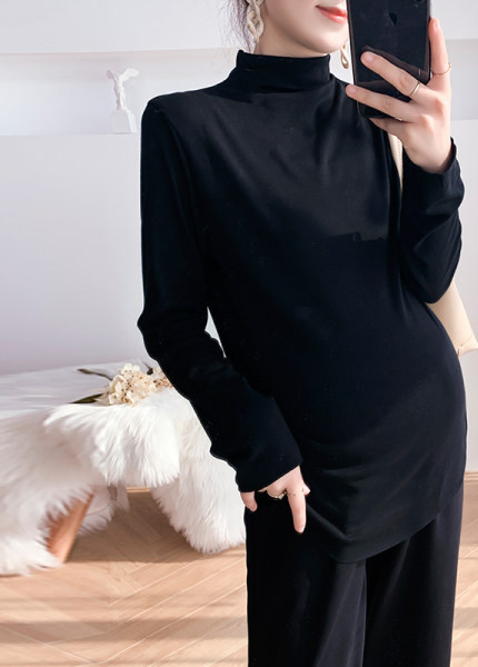 Dámska blúzka pre tehotné ženy s vysokým golierom