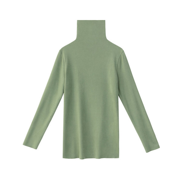 Elastická tehotenská blúzka s dlhými rukávmi a golierom