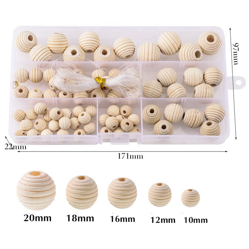 Ümmargused puidust helmed, 10/12/14/16/20 mm lahtised vahetükid, keskkonnasõbralikud naturaalset värvi helmed rõivaste ehete valmistamiseks isetegemise tarvikute jaoks