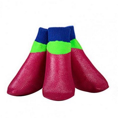 4 ks protišmykové ponožky pre domáce zvieratá, vodeodolné, odolné proti opotrebovaniu, bavlnené, priedušné, chrániče labiek pre šteniatka, chôdza, daždivé ponožky pre psov, príslušenstvo