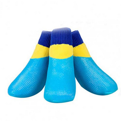 4 ks protišmykové ponožky pre domáce zvieratá, vodeodolné, odolné proti opotrebovaniu, bavlnené, priedušné, chrániče labiek pre šteniatka, chôdza, daždivé ponožky pre psov, príslušenstvo