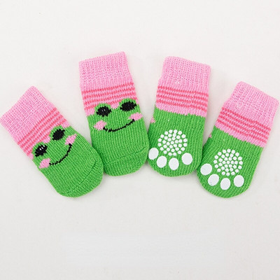 4 ks/sada zimných ponožiek pre psov, protišmykové teplé pletené ponožky pre mačky, chrániče labiek, topánočky pre psov, doplnky, ponožky pre čivavy