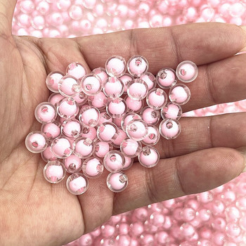50 τμχ Στρογγυλές διαφανείς ακρυλικές χάντρες 8mm Χαλαρές χάντρες για κοσμήματα που κάνουν DIY χειροποίητα αξεσουάρ ρούχων