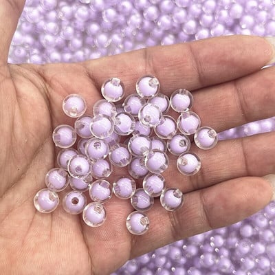 50 ks 8 mm okrúhle priehľadné akrylové korálky voľné dištančné korálky na výrobu šperkov DIY ručne vyrobené odevné doplnky