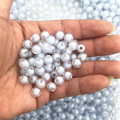 50 ks 8 mm okrúhle priehľadné akrylové korálky voľné dištančné korálky na výrobu šperkov DIY ručne vyrobené odevné doplnky