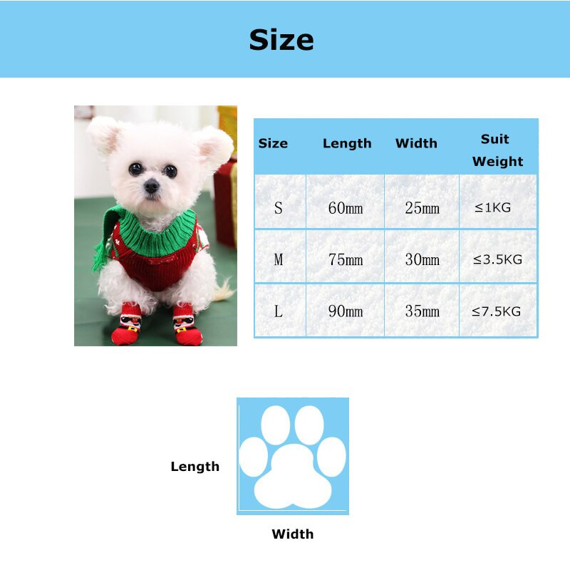 Șosete pentru câini, antiderapante, pentru animale de companie, cățeluș, șosete cu prindere pentru câini, protecție pentru labe, șosete pentru controlul tracțiunii în interior pentru protecția podelei din lemn de esență tare