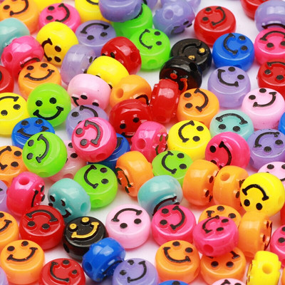 50 ks farebných akrylových korálkov s úsmevom v tvare srdca, hviezdy a kvetu, dištančných korálok na oblečenie, šitie, bytové dekorácie, remeslá, výrobu šperkov