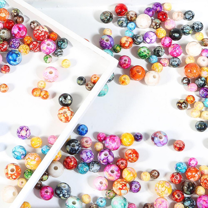 Μικτό χρώμα 8mm/10mm/12mm/14mm Ακρυλικές Χάντρες Στρογγυλές Χαλαρές Χάντρες Χάντρες DIY Χειροτεχνίες Ενδυμάτων για Διακόσμηση Αξεσουάρ ραπτικής