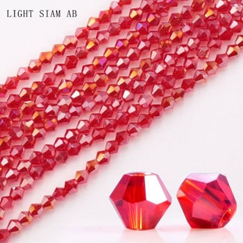 QIAO 4 mm Crystal Bicone Beads Блестящи кристални бижута за Направи си сам Гривна Колие Handicarft Блестящи стъклени мъниста Аксесоари