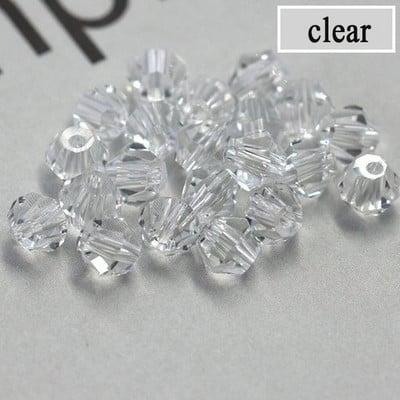 QIAO 4mm krištáľové bikonické korálky, trblietavé krištáľové šperky pre DIY náramok, náhrdelník, remeselné lesklé sklenené korálky, príslušenstvo