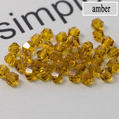 QIAO 4mm krištáľové bikonické korálky, trblietavé krištáľové šperky pre DIY náramok, náhrdelník, remeselné lesklé sklenené korálky, príslušenstvo