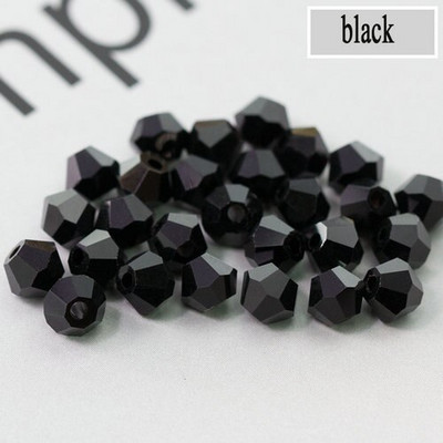 QIAO 4mm krištáľové bikonické korálky, trblietavé krištáľové šperky pre DIY náramok, náhrdelník, remeselné lesklé sklenené korálky, príslušenstvo