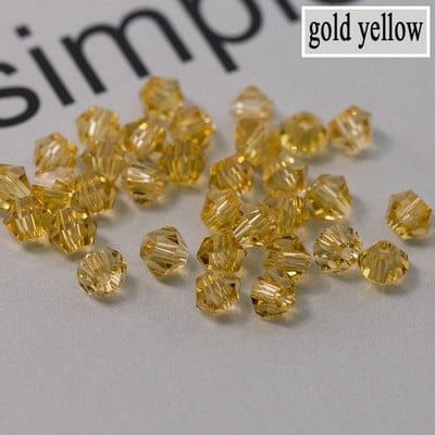 QIAO 4mm krištáľové bikonické korálky, trblietavé krištáľové šperky pre DIY náramok, náhrdelník, remeselné lesklé sklenené korálky, príslušenstvo