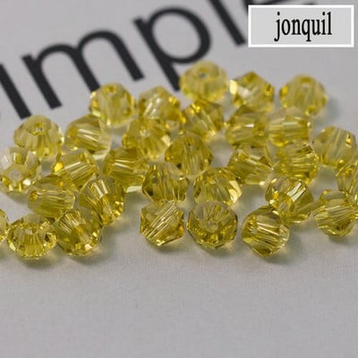 QIAO 4mm krištáľové bikonické korálky, trblietavé krištáľové šperky pre DIY náramok, náhrdelník, remeselné lesklé sklenené korálky, príslušenstvo