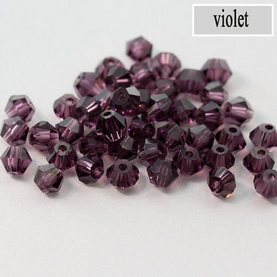 QIAO 4mm krištáľové bikonické korálky, trblietavé krištáľové šperky pre DIY náramok, náhrdelník, remeselné lesklé sklenené korálky, príslušenstvo