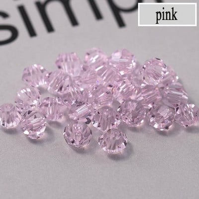 QIAO 4mm krištáľové bikonické korálky, trblietavé krištáľové šperky pre DIY náramok, náhrdelník, remeselné lesklé sklenené korálky, príslušenstvo