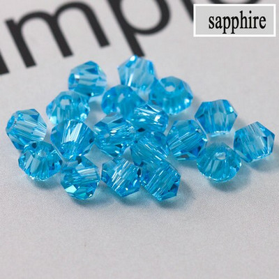 QIAO 4mm krištáľové bikonické korálky, trblietavé krištáľové šperky pre DIY náramok, náhrdelník, remeselné lesklé sklenené korálky, príslušenstvo