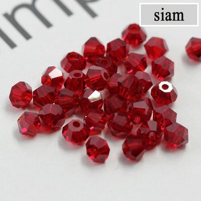 QIAO 4mm krištáľové bikonické korálky, trblietavé krištáľové šperky pre DIY náramok, náhrdelník, remeselné lesklé sklenené korálky, príslušenstvo