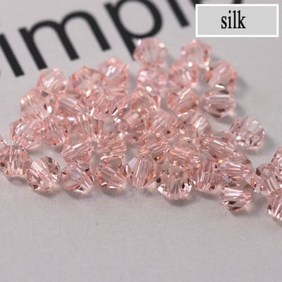 QIAO 4mm krištáľové bikonické korálky, trblietavé krištáľové šperky pre DIY náramok, náhrdelník, remeselné lesklé sklenené korálky, príslušenstvo