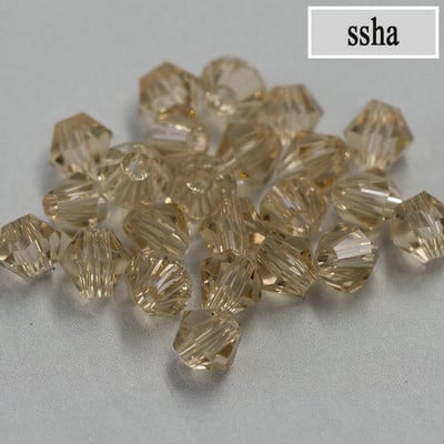 QIAO 4mm krištáľové bikonické korálky, trblietavé krištáľové šperky pre DIY náramok, náhrdelník, remeselné lesklé sklenené korálky, príslušenstvo