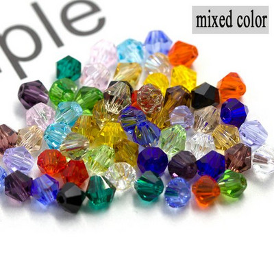 QIAO 4mm krištáľové bikonické korálky, trblietavé krištáľové šperky pre DIY náramok, náhrdelník, remeselné lesklé sklenené korálky, príslušenstvo