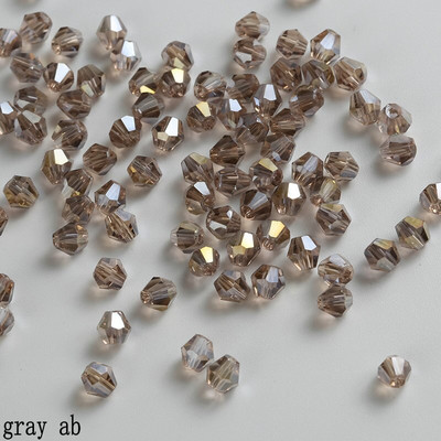 QIAO 4mm krištáľové bikonické korálky, trblietavé krištáľové šperky pre DIY náramok, náhrdelník, remeselné lesklé sklenené korálky, príslušenstvo