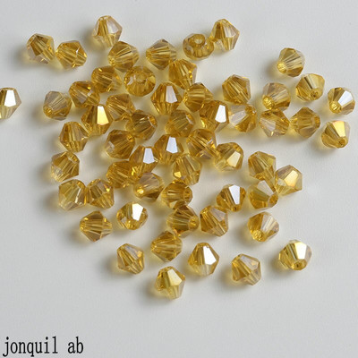 QIAO 4mm krištáľové bikonické korálky, trblietavé krištáľové šperky pre DIY náramok, náhrdelník, remeselné lesklé sklenené korálky, príslušenstvo