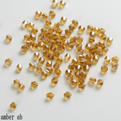 QIAO 4mm krištáľové bikonické korálky, trblietavé krištáľové šperky pre DIY náramok, náhrdelník, remeselné lesklé sklenené korálky, príslušenstvo