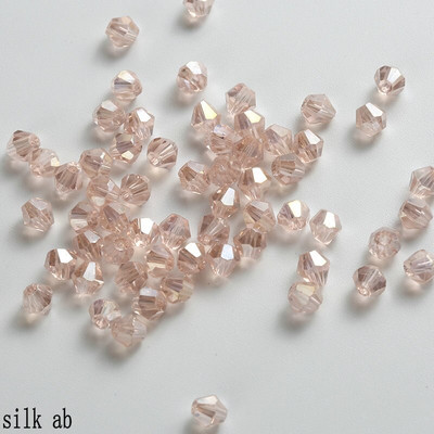 QIAO 4mm krištáľové bikonické korálky, trblietavé krištáľové šperky pre DIY náramok, náhrdelník, remeselné lesklé sklenené korálky, príslušenstvo