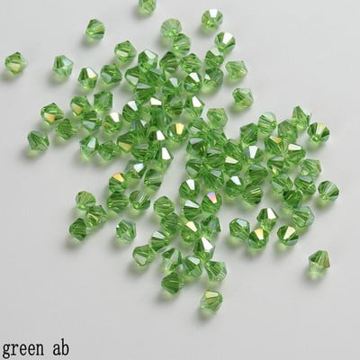 QIAO 4mm krištáľové bikonické korálky, trblietavé krištáľové šperky pre DIY náramok, náhrdelník, remeselné lesklé sklenené korálky, príslušenstvo