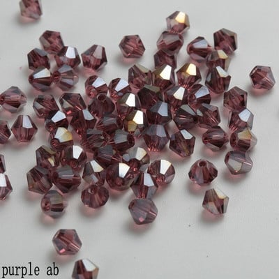 QIAO 4mm krištáľové bikonické korálky, trblietavé krištáľové šperky pre DIY náramok, náhrdelník, remeselné lesklé sklenené korálky, príslušenstvo