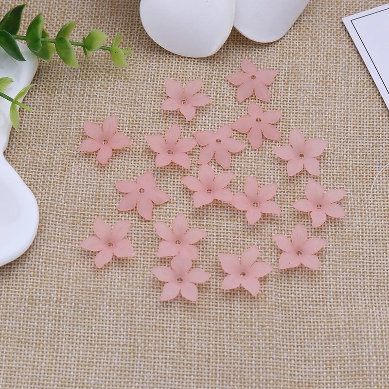 20 tk plastikust akrüülist 22 mm viie kroonlehega tuhm lakk Härmatis lillehelmed sobivad käsitsi valmistatud kõrvarõngad juuste aksessuaarid