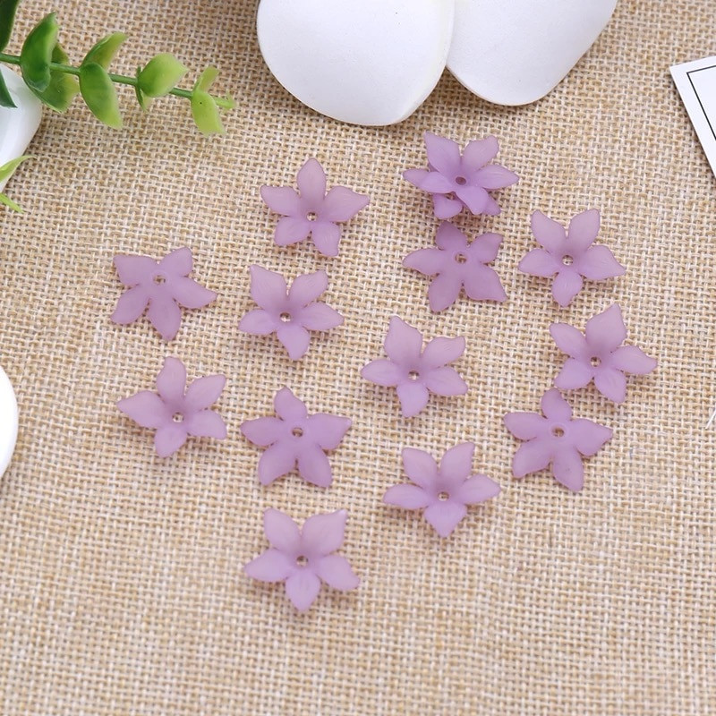 20 tk plastikust akrüülist 22 mm viie kroonlehega tuhm lakk Härmatis lillehelmed sobivad käsitsi valmistatud kõrvarõngad juuste aksessuaarid