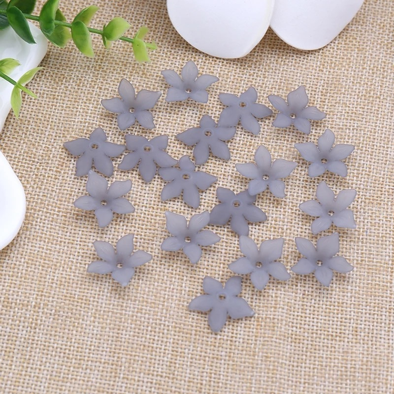 20 tk plastikust akrüülist 22 mm viie kroonlehega tuhm lakk Härmatis lillehelmed sobivad käsitsi valmistatud kõrvarõngad juuste aksessuaarid