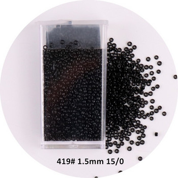 1 κουτί Χάντρες μαύρου σπόρου 1,5 χιλιοστά 2 χιλιοστά 3 χιλιοστά 4 χιλιοστά Τσέχικα γυάλινες χάντρες DIY Χειροποίητο βραχιόλι κολιέ με χάντρες αξεσουάρ υλικού