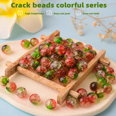 8/10/12 mm akrüülist perforeeritud pragudega helmed sirge auk Värvilised praod hajutatud helmed ABS-i imitatsiooniga pärlite isetehtud helmestega tarvikud