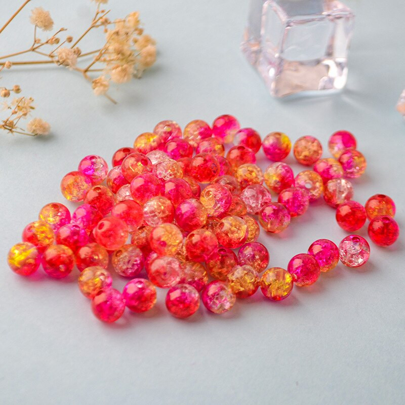 8/10/12 mm akrüülist perforeeritud pragudega helmed sirge auk Värvilised praod hajutatud helmed ABS-i imitatsiooniga pärlite isetehtud helmestega tarvikud
