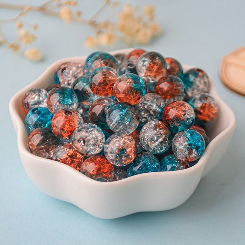 8/10/12 mm akrüülist perforeeritud pragudega helmed sirge auk Värvilised praod hajutatud helmed ABS-i imitatsiooniga pärlite isetehtud helmestega tarvikud