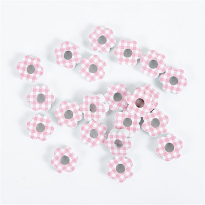 2,5-3CM kvetinové vajíčko v tvare veľkonočných drevených korálkov voľné farebné korálky na veľkonočné ručné práce DIY dekorácia darček