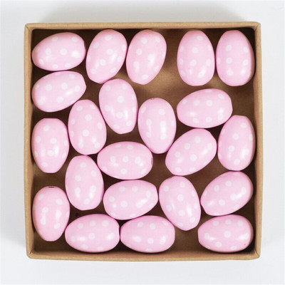 2,5-3CM kvetinové vajíčko v tvare veľkonočných drevených korálkov voľné farebné korálky na veľkonočné ručné práce DIY dekorácia darček