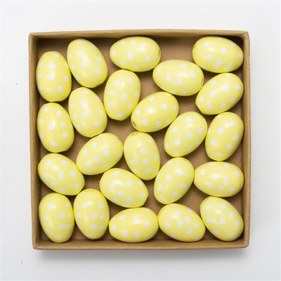 2,5-3CM kvetinové vajíčko v tvare veľkonočných drevených korálkov voľné farebné korálky na veľkonočné ručné práce DIY dekorácia darček