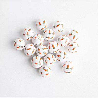 2,5-3CM kvetinové vajíčko v tvare veľkonočných drevených korálkov voľné farebné korálky na veľkonočné ručné práce DIY dekorácia darček