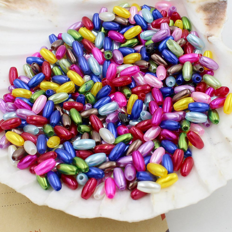 Uus 4x8mm 144tk/partii riisi kuju mitmevärviline imitatsioon pärlid helmed käsitöö kaunistus meisterdamiseks käevõrud kaelakeed ehete tegemine