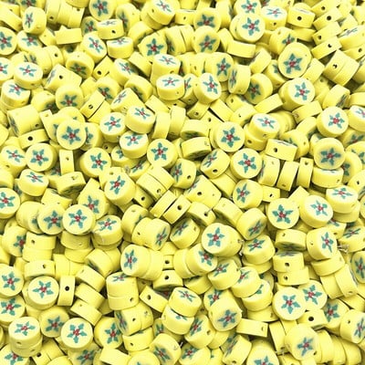 30 buc/lot 10 mm margele cu model de Crăciun margele de distanțare din argilă polimerică margele libere pentru realizarea de bijuterii, accesorii pentru lanțuri de mână DIY