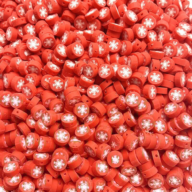 30 tk/partii 10 mm jõulumustriga helmed polümeersavist vahehoidik lahtised helmed ehete valmistamiseks isetegemise käeketi tarvikud